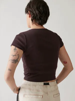 Urban Outfitters BDG brown ribbed short sleeve thumbnail 2