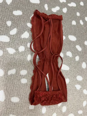 Intimately Free People Bandeau Bralette Rust Strappy Back essential strapless thumbnail 5