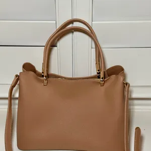Tan Fashion Shoulder & Crossbody Bag with Gold Hardware thumbnail 1