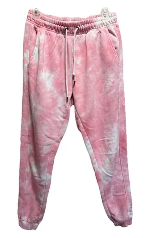 Dip Tie Dye Pink/White Jogger Sweatpants Elastic/Tie Waist Size Medium Hippie‎ thumbnail 1