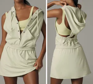 Anthropologie Daily Practice Leaflet Hooded Twofer Mini Dress, Size XS thumbnail 2