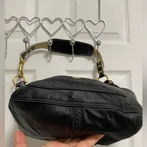 Coach Vintage Black Hobo Bag with Gold Accents thumbnail 5