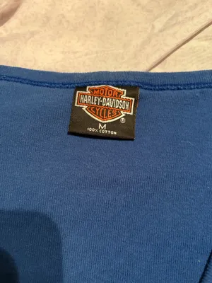 Harley Davidson blue button up tank shirt  thumbnail 3