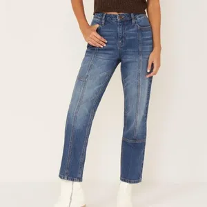Y2K Cleo + Wolf Blue High Rise Carpenter Straight Leg Panelled Seam Jeans W31‎ thumbnail 3
