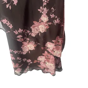 Connected Y2k Pink‎ Brown Fairy Beaded Floral Tiered Chiffon Midi Dress thumbnail 5