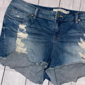Torrid Distressed Blue Jean Shorts thumbnail 2