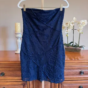 Altar'd State Jaynie Strapless Mini Dress Navy Blue NWT Size M thumbnail 3