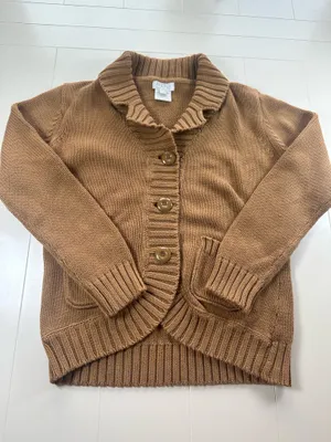 FDJ French Dressing Cardigan Women L Brown Shawl Collar Chunky Knit Button Front thumbnail 1