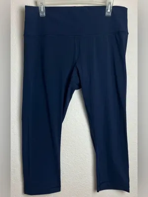 Lululemon True Navy High Rise 21” Wunder Under Crop Leggings Sz 14 thumbnail 4