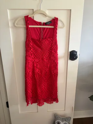 Lulus Mini Dress Red Lace thumbnail 4