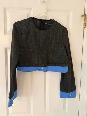 Zara poplin shirt and mini skirt set thumbnail 2