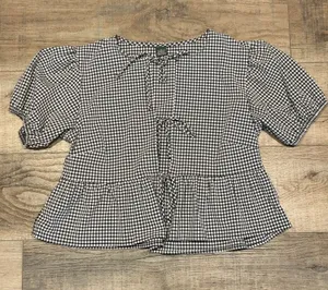 Wild Fable Gingham Puff Sleeve Top thumbnail 1
