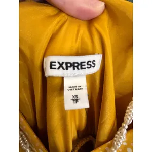 Express Maxi‎ Dress XS Yellow NWT Flutter Sleeve Smocked Waist Slit thumbnail 5