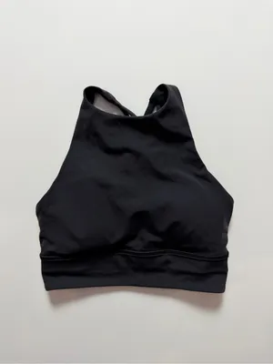 Lululemon Energy Bra High Neck Long Line *Tough, Black, Size 4 thumbnail 4
