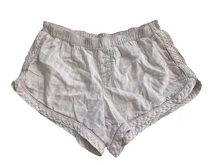 Victoria's Secret Pink Ivory Silver Stripe Cotton Shorts Size Medium thumbnail 1