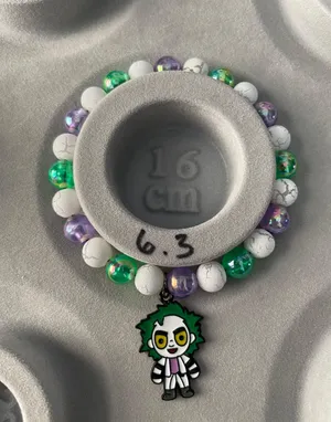 Handmade Beaded Bracelet - “Little Beetlejuice” thumbnail 3