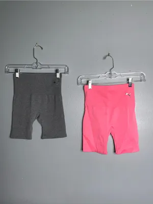 2 Pair Puma Bike Shorts - Pink and Charcoal - Small thumbnail 2
