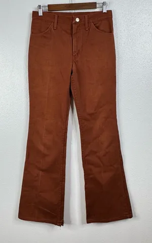 Vintage‎ Wrangler Brown Rust Flare Jeans thumbnail 1