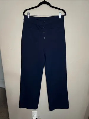 Halara NWT DayStretch High Waisted Navy Blue Pockets Straight Leg Athletic Pants thumbnail 2