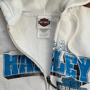 Harley Davidson White Zip Up Hoodie Sweatshirt Women’s Small thumbnail 2