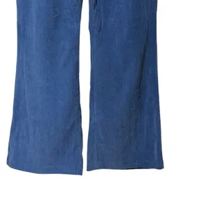 Edikted Blue Corduroy Wide Leg Flare Pants Womens Size Medium Mid Rise Retro Y2K thumbnail 5
