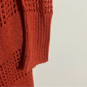 Women's MUDD Long‎ Sleeve Long Cardigan Duster Y2K 90s Size Medium Dark Orange thumbnail 7