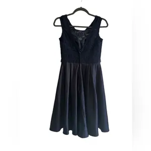 Morilee Madeline Lace and Satin Bridesmaid Dress with V-Back Navy Blue 8 thumbnail 2