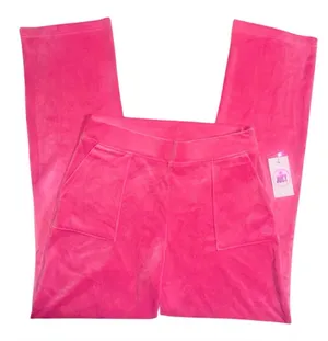NWT! Juicy Couture Pink Velour Track Pants! thumbnail 1
