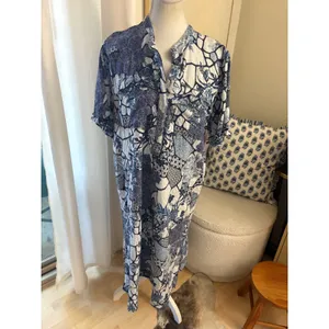 Johnny Was Moonlight Deana Floral-Print Midi Shirtdress Size Large thumbnail 2