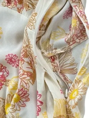 Free People Cream Dress with Pink and Yellow Floral Print EUC thumbnail 7