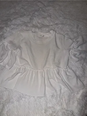 Altard State White Ruffle Peplum Top size Medium thumbnail 2