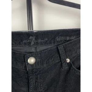 7 For All Mankind Black Roxanne Corduroy Mid Rise‎ Jeans Size 32 thumbnail 5