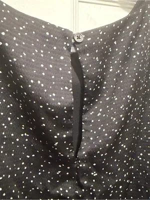 GAP Women’s XL Black White Speckled Long Sleeve Midi Dress Puff Sleeve Pockets thumbnail 6