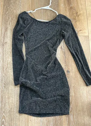 Black shiny mini dress Size XS thumbnail 1