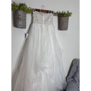 Lulus Mine, All Mine White Embroidered Organza Strapless A-Line Gown Size Medium thumbnail 10