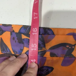 prettylittlething NWT Orange Floral Chiffon‎ Beach Flare Pants Women's Size 22 thumbnail 8