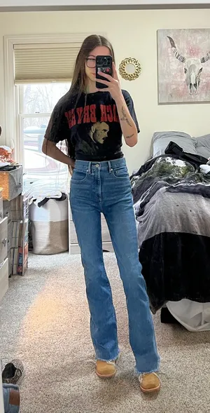 Loft the slim flare high rise jeans thumbnail 1