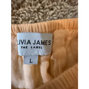 Olivia James The Label Cap Sleeve Orange Melon Smock Off Shoulder Dress Large thumbnail 3