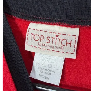 Top Stitch Morning Sun Red Snowman Christmas Sweatshirt‎ Vintage Womens Medium thumbnail 3