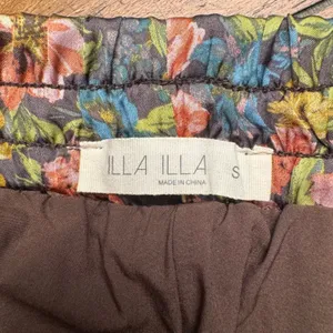 ILLA ILLA Floral Wide Leg Pants Brown Pink Blue Elastic Waist Drawstring Small‎ thumbnail 5