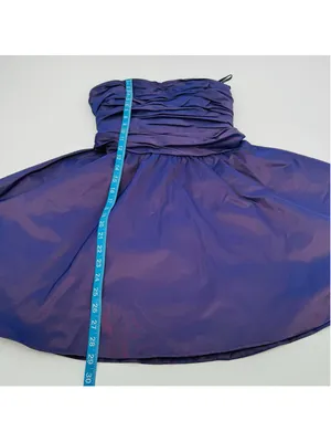 Tadashi Shoji Strapless Mini Dress Purple Size 0 Vintage 90’s Irridescent thumbnail 8