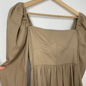 Reformation Luce Long Sleeve Stretch Khaki Midi Dress Womens 0 thumbnail 8