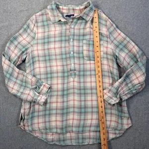 Southern Shirt Co Women's Medium Plaid Popover Button Up Long Sleeve Top Tunic thumbnail 6