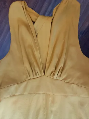 Banana Republic Gold Wrap Waist Halter Maxi Size 14 Dress thumbnail 4