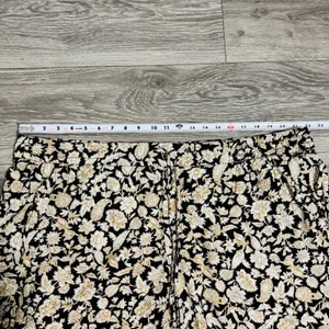 Old Navy Womens Pants XXL Black Tan Floral Print‎ Elastic Waist Cropped Casual thumbnail 10