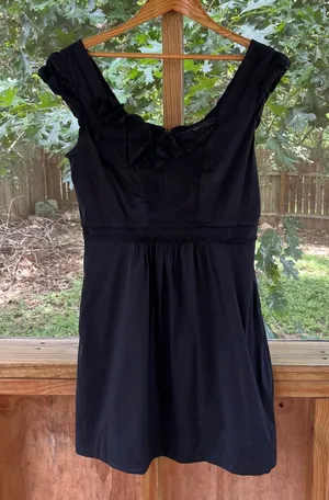 BCBG MaxAzria Women's Black Scoop Neck Mini Dress Size M thumbnail 1
