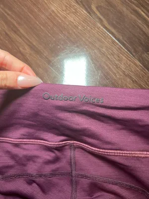 Outdoor Voices Leggings Move Free 3/4 Tech Sweat Size Small Color block Pink and Purple thumbnail 8