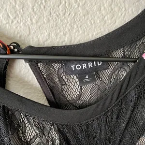 Torrid Lace Yoke Peplum Top D5* thumbnail 5