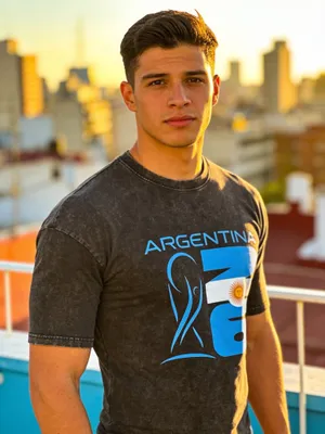 Argentina FIFA World Cup 2026 Graphic Oversized Acid Wash T-Shirt xL thumbnail 1