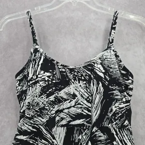 Jamaica Bay Black Ruffle Floral Padded Swimwear Tankini Tank Top Medium M 10‎ thumbnail 3